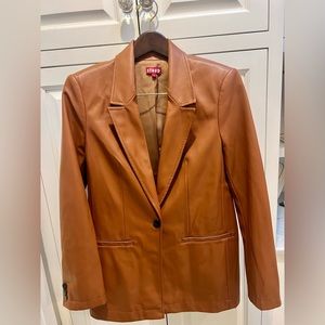 Staud faux leather blazer. Whiskey color. NWOT